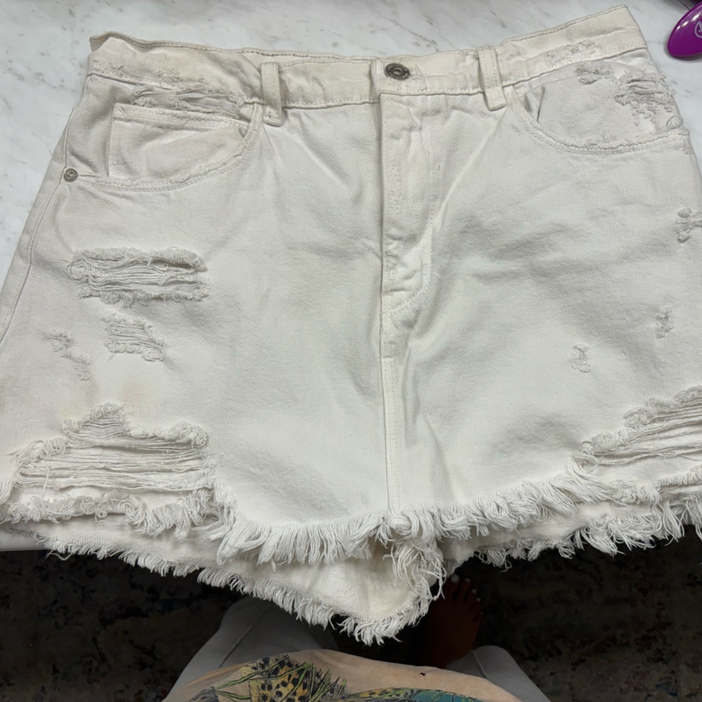 White zara skort
